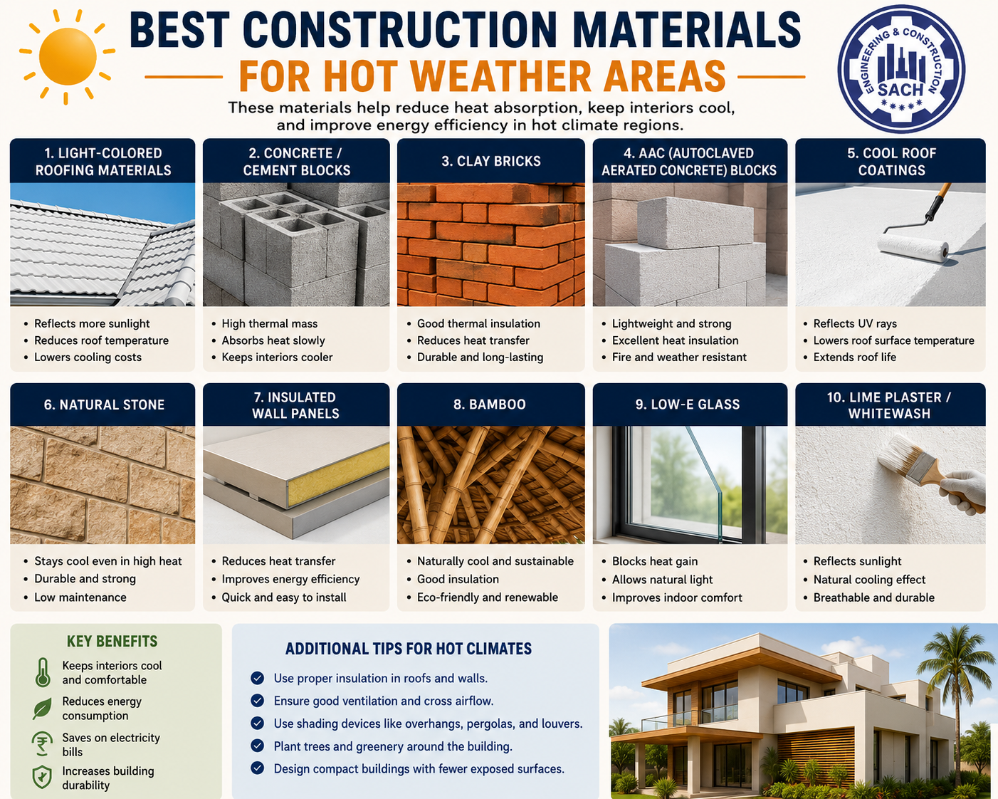 Best Construction Materials for Hot Weather Areas